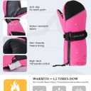 Caracaleap Toddler Kids Snow Mittens Waterproof Ages 2-7, Thinsulate Warm Boys Girls Winter Ski Mittens for Kids (Pink)