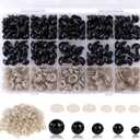 Vanblue Safety Eyes 150Pcs 6-12 mm Plastic Safety Eyes with Washers Craft Eyes for Amigurumi Stuffed Animal Crochet Projects Teddy Bear Puppet Toys DIY Crafts Making Halloween Decorations