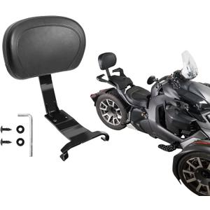 Rear Passenger Backrest for Can-Am Ryker 600 900 Rally Edition(2019-2025)/ Sport(2022-2025) Accessories-15 inches Detachable Backrest with Soft Padded Part (Replaces #219400843)-Black