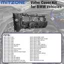 MITZONE N55 Engine Valve Cover with Gasket Bolts Kit & Oil Cap for BMW 2010-2017 335i 535i 2011-2019 X5 X3 X6 2013-2015 740i 740Li 3.0L Part# 11127570292