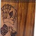 Vintage Casino Playing Card with Rolling Dice Wooden Urns box for Human Ashes Male female adult Burial Funeral Urn Box ((Medium [9.5X5.5] 180 Cubic INCHES))