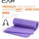 CAP Barbell 1/2-Inch High Density Exercise Yoga Mat with Strap | Multiple Options, The 68" x 24" cushioned surface provides plenty of room for yoga, Pilates