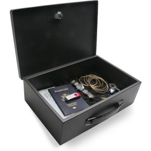 Honeywell Safes & Door Locks - Small Safe Box for Home - Fire Resistant Documents Lock Box with Keys - Steel Security with Key Lock for Personal Items, Jewelry, Money - 0.17 Cubic Feet - Black - 6104