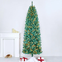 Assilyraft 6.5FT Pre-lit Artificial Christmas Tree with 813 Branch Tips, 250 Dual-Color LED Lights and Metal Stand, Realistic Blue Spruce Tree for Holiday Décor