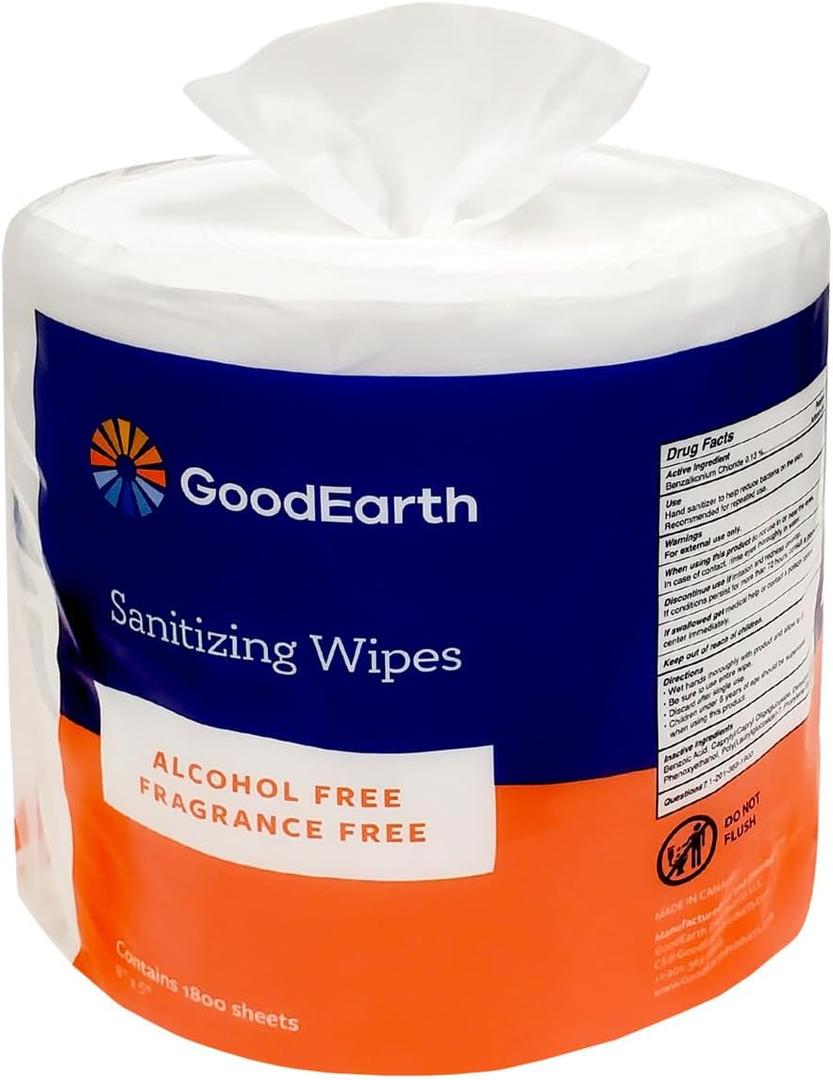 GoodEarth Wipes - 3600 Total Wipes (1800 Wipes Per Roll; 2 Rolls Per Case)