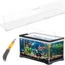 Sieral Aquarium Polycarbonate Canopy Set 29 x 11.38 x 0.12 Inch for 20/29/37 Gallon Without Center Brace Aquariums Cover Fish Tank Lid with a Hook Knife, Breathable Hole, Handle Clear