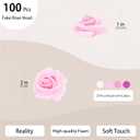 100 Pcs 2 Inch Artificial Flowers Faux Foam Fake Rose Head Bulk for Home Decor Wedding Decoration Bridal Shower Wall Table Centerpiece Arrangement DIY Craft (4 Shades of Pink White)