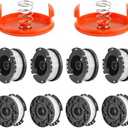 VIABRICO 10 Pack AF-100 Replacement Spool Line for Black+Decker - 0.065" Weed Eater String Trimmer Line Spool, 30ft Autofeed Weed Wacker Spool Refill for Black+Decker(8 Spool,2 Cap,2 Spring)
