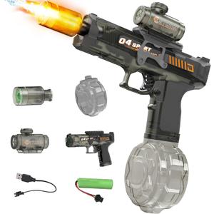 Electric Water Gun for Kids & Adults - Automatic Squirt Gun with Nozzle Flash & Water Spray, Summer Outdoor Water Blaster Pistol Pool Beach Party Toys for Boys Girls(Grey)