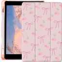 JOYLAND Cute Cherry Bowknot Case for iPad(A16) 11th Generation 2025 11"/iPad 10th Generation 2022 10.9" with Pencil Holder Lovely Bow Preppy Pink Girly Cover Auto Wake/Sleep Foldable Shockproof Case