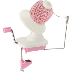 NATGAI Hand-Operated Yarn Ball Winder, Yarn Cake Winder, Needlecraft Yarn Ball Winder, Manual Wool Winder Holder for Swift Yarn Fiber String Ball (Pink) (Pink)
