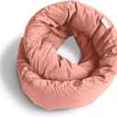 Huzi Infinity Pillow - Home Travel Soft Neck Scarf Support Sleep (Pink)