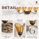 VitaLink 4-Light Bathroom Vanity Light 29.5" Rustic Amber Glass Wall Sconces for Bathroom Over Vanity Mirror Wall Lamp for Living Room Hallway E26