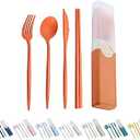 Nordic Style Cutlery Set Long Handle Frosted Heat Resistant Chopsticks Spoon Cutter Fork Dinner Set, 3 Pack