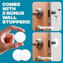 Strongest Home 2 Pack XL Adjustable Door Stopper with Spring Heavy Duty Wedge for Oversized, Thick & Heavy Doors, Anti-Slip Rubber Grip, Commercial, Home & Outdoor Use on Carpet, Wood & Tile - Black