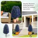 Daifunli 2 Pack 3ft Artificial Lavender Topiary Tree Faux Lavender Bush Large Outdoor Plants, Topiary Ball with Ground Spike UV Resistant, Fake Shrub Greenery Plants Tree for Porch, Home, Garden Decor