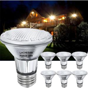 PAR20 Flood 39W 120V 480 Lumens Flood Light Bulbs, 6 Pcs PAR20 Range Hood Light Bulb with Dimmable E26 Base, Dimmable 2800K Warm White, Long Lasting for Indoor Spotlight, Range Hood, Recessed