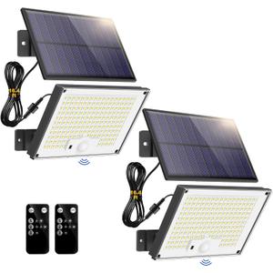 Gusicil Solar Lights for Outside, 172LED 3Modes Split Motion Sensor Outdoor Lights with Remote Control, Solar Lights Outdoor Waterproof IP65, Outdoor Solar Lights for Yard,Patio,Garden,Garage, 2 Pack