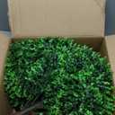 Artificial Green Boxwood Topiary Ball Bush for Outdoor with Spike, Set of 2 UV Resistant Faux Boxwood Ball Tree with Stake Weatherproof Fake Round Topiary Shrub Plant for Front Porch