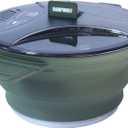 2.5L Collapsible Camping Cook Pot,Portable Cookware for Outdoor Hiking (Dark Green)