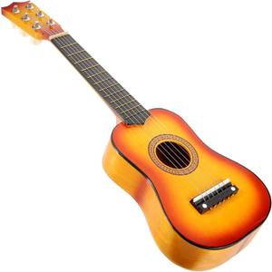 21 Inch Acoustic Guitar, Wooden Musical Instrument for Beginners, Adjustable Strings