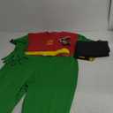 Robin Costume Adult Superhero Halloween Cosplay Jumpsuit Cloak Gloves Belt with Eye Mask Set (3X-Large, Green)