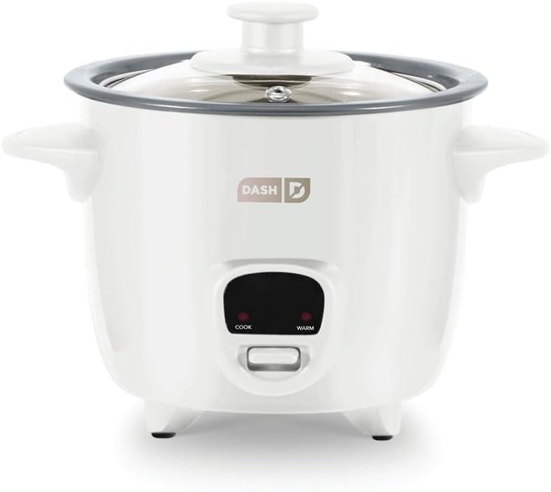 Dash Mini Ceramic Rice Cooker - Designed for Single-Serve Cooking - Compact Rice Cooker with Nonstick Removable Pot, Keep Warm Function & Easy-to-Clean Sleek Design - White Ceramic