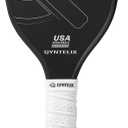 Pickleball Training Paddle -USAPA Approved Pickleball Trainer Practice Paddle,Carbon Fiber Particle Paint Frosted Surface, Extra Long Handle,16mm Core Sports Sweet Spot Training Racket