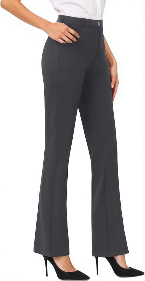 viehunt Womens Bootcut Dress Pants High Waisted Stretch Work Pants Office Business Casual Slacks Trousers with Pockets, Size: Small