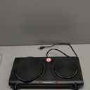 Elite Gourmet EDB302BF Countertop Double Cast Iron Burner, 1500 Watts Electric Hot Plate, Temperature Controls, Power Indicator Lights, Easy to Clean, Black