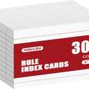 Index Cards 3x5 Inch - 300 Pack, Ruled Index Flash Cards for Studying, Lined Index Note Cards 3x5 Flashcards, Notecards 3 x 5 Lined Small Index Cards Ruled White 3x5 Cards for Office, School, Home