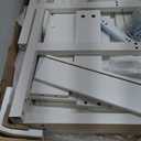 ODK 24x24 Inch Bar Table with Power Outlets & Storage, Modern Counter Height Pub Table with Sturdy Legs for Kitchen & Dining, High Top Console Indoor Table, White