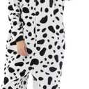Snug Fit Unisex Adult Onesie Pajamas, Flannel Cosplay Animal One Piece Halloween Costume Sleepwear Homewear (Small, Dalmatian)