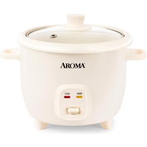 AROMA CoreCoat Pot-Style Rice Cooker with One-Touch Control and Non-Stick Ceramic Coating (6 Cups Cooked, 3 Cups Uncooked)