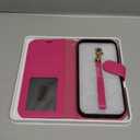 OCASE for iPhone 17 Detachable Wallet Case with Card Holder, 2 in 1 PU Leather Flip Folio with RFID Blocking Stand Wrist Strap Shockproof Phone Cover 6.3 Inch 2025, Rose