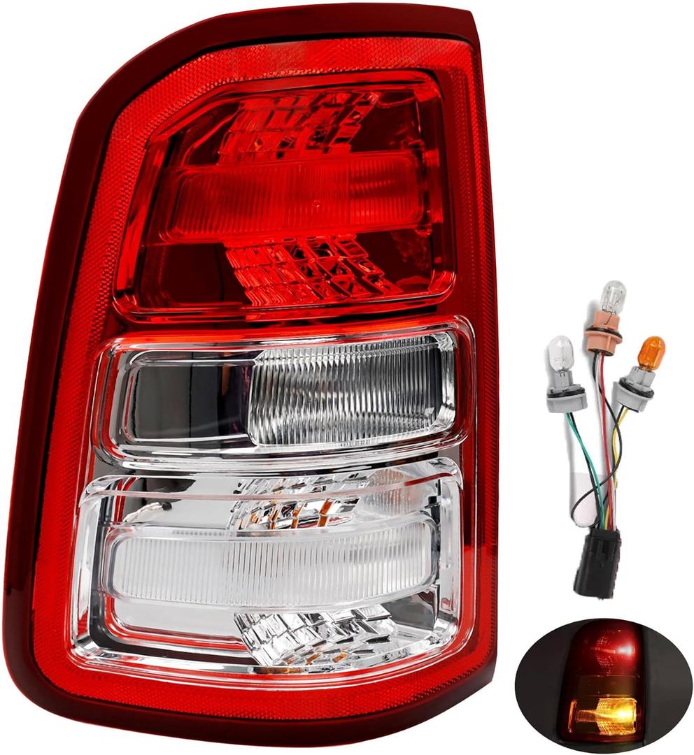 Taillights, Compatible with 2019-2024 Dodge Ram 1500, Replace 55112989AE 68261577AE CH2800222 DRL Driving Reverse Lamps Brake Turn Signal Lighting Rear Left Driver Side