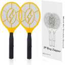 2 Pack Electric Fly Swatter, Handheld Bug Zapper Racket for Outdoor & Indoor, Fly Zapper Racket Battery Powered Tennis Mosquito Rackets for Insect