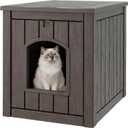 Litter Box Enclosure, Waterproof & Weatherproof Plastic Cat House for Indoor Outdoor Use, Multi-Functional Hidden Litter Box Furniture for Living Room, Backyard, Patio, Garage