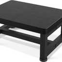 Step Stools for Adults Kids with Non-Slip Rubber Feet, Heavy Duty Wide Wooden Stepping 500-LBS Capacity Bedroom Kitchen Bathroom, Sturdy Bed Steps High Beds, Easy Assembly, Black