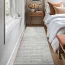 Art&Tuft 2x5 Runner Rug Non Slip, Washable Rug Runners for Hallways,Grey | Low Pile, Sripe Soft & Lighweight, Folable, Stain Resistant 5ft Carpet Runners for Entryway,Kitchen,Living Room,Bedroom