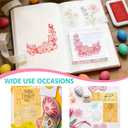 CraftyManor Happy Easter Clear Stamps for Scrapbooking, Vintage Rabbit Stamp Set for Journaling, Card Making Supplies for Crafting, DIY, Photo Album Decor & Junk Journal 5.8x8.3in (Wreath + Text Set)