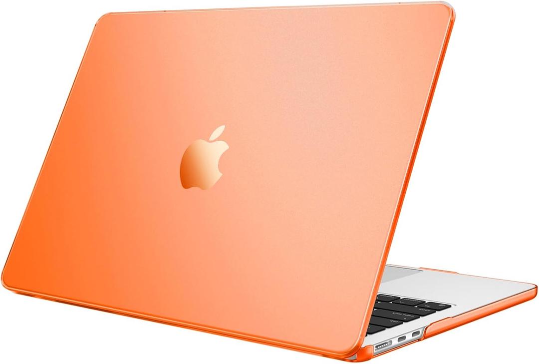 Fintie Case for MacBook Air 13.6 Inch A3449 A3240 A3113 A2681 (2022 2023 2024 2025 2026 Release) - Protective Snap On Hard Shell Cover for MacBook Air 13 Inch M2 M3 M4 M5 Chip (Matte Orange)