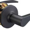 Amazon Basics Victorian Easy Installation Passage Door Lever, Matte Black, 1-Pack