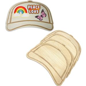 5 Pcs Trucker Hat Template, Trucker Hat Template for DIY Design Hat Patch Layout, Wooden Baseball Cap Design Patch Layout (No Patch)