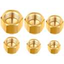 Gisafai 6 Pcs Brass Pipe Caps Compression Cap Stop Valve Sae 45 Degree & Gas Line Flared Tube Fittings for 1/4" 5/16" 3/8" 1/2" 5/8" 3/4" Od(Fittings for 1/4" 5/16" 3/8" 1/2" 5/8" 3/4" OD)