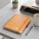POPRUN 2026-2027 Academic Year Weekly and Monthly Planner Calendar,Jul 2026 - Jun 2027，6.25" x 8.5",Daily Agenda Book & Appointment Book with Hourly Schedule, Tabs, Hardcover, School and Office Supplies - Orange