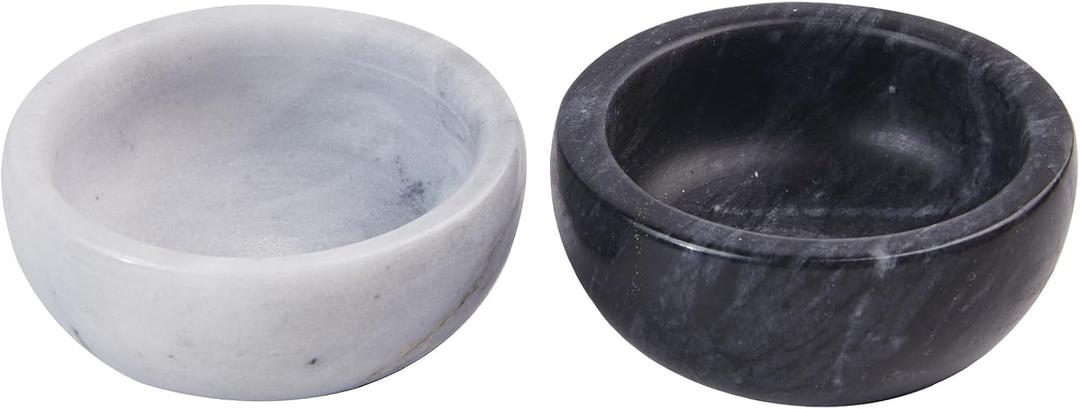 Mini Marble Sauce Cups Set Handmade Dipping Bowl Cup Set White&Black