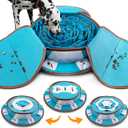AWOOF Pet Snuffle Mat for Dogs, Interactive Feed Game for Boredom, Encourages Natural Foraging Skills for Cats Dogs Bowl Travel Use, Dog Treat Dispenser Indoor Outdoor Stress Relief (Blue)