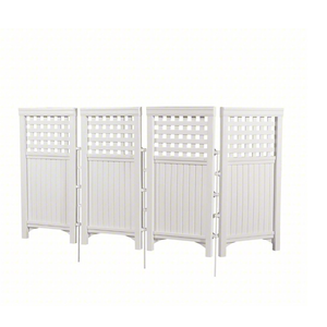 Suncast 4 Panel Reversible Outdoor Screen Enclosure, 44" (H) x 23" (W) per, White