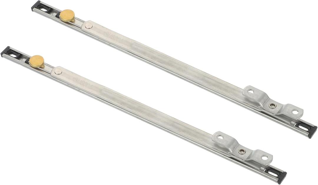 Uxcell 2Pcs Casement Window Hinges, 12" 304 Stainless Steel Adjustable Window Concealed Stay, Friction Stay Hinge, Window Latch Lock for Window Hardware Replacement, Silver